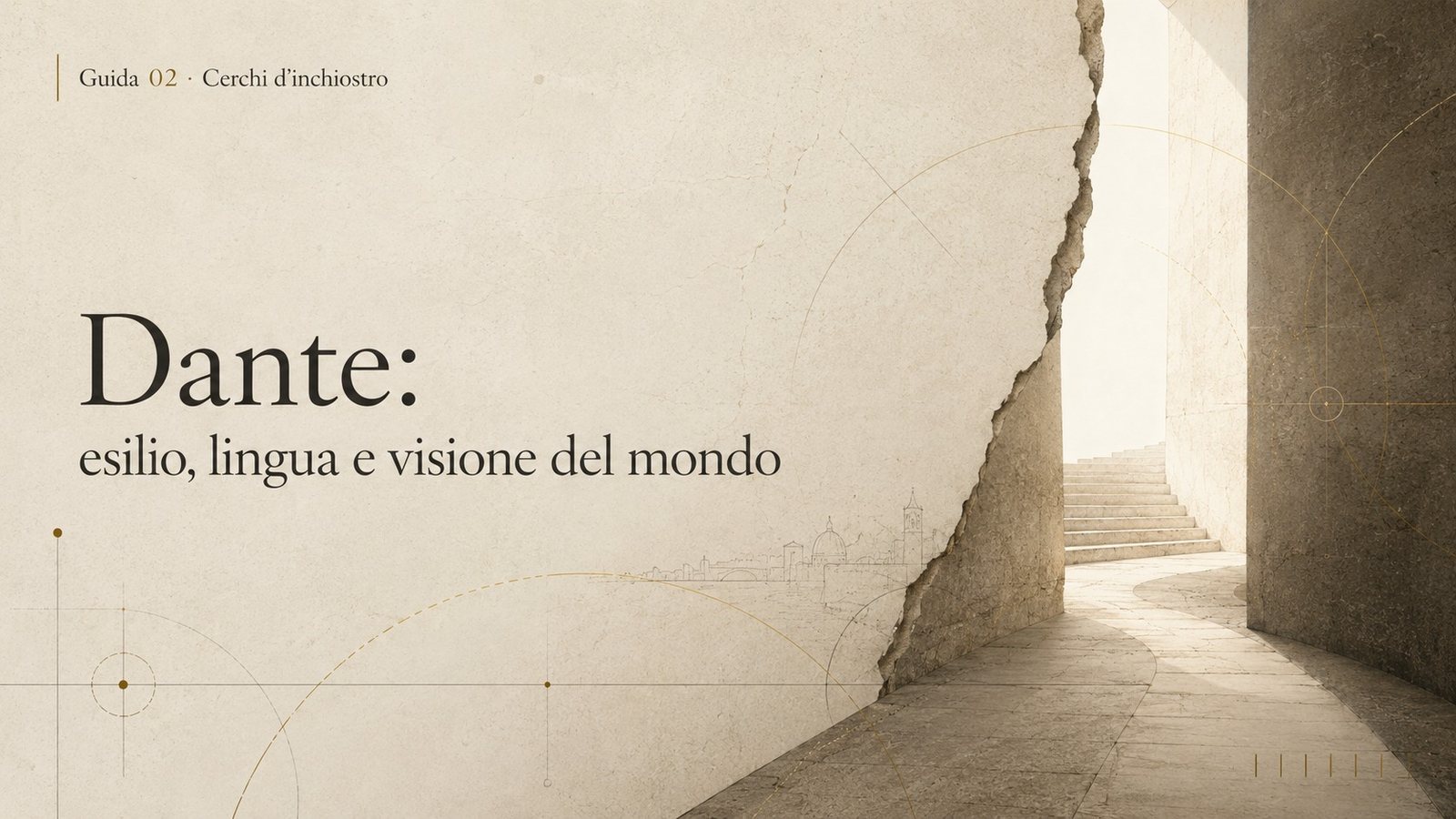 Dante: esilio, lingua e visione del mondo — cover editoriale di Cerchi d’inchiostro