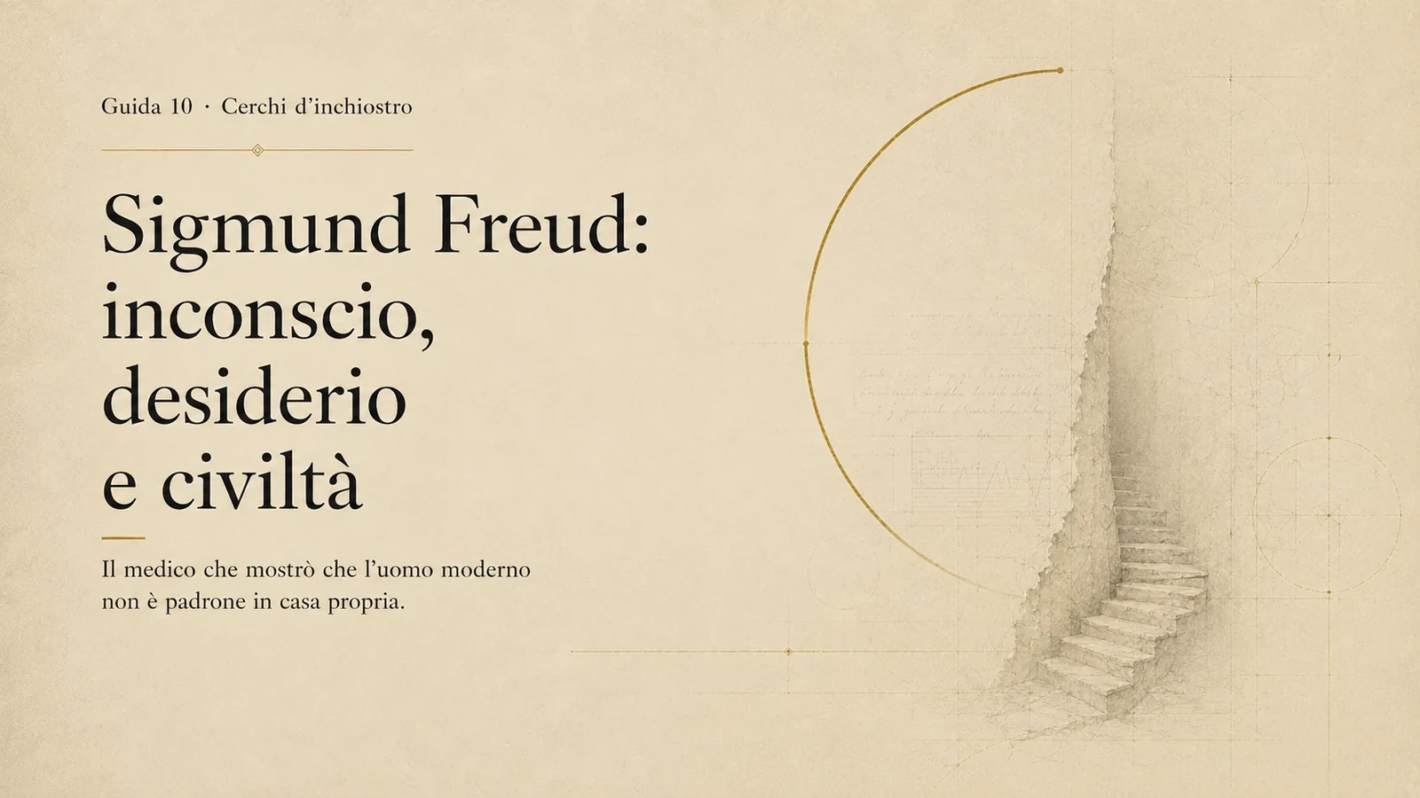 Copertina della guida Cerchi d’inchiostro dedicata a Sigmund Freud: inconscio, desiderio e civiltà.