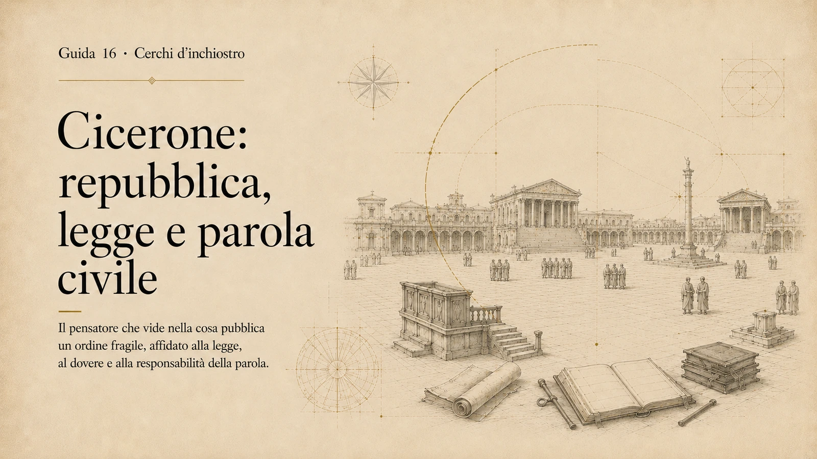 Cover della guida Cicerone: repubblica, legge e parola civile.