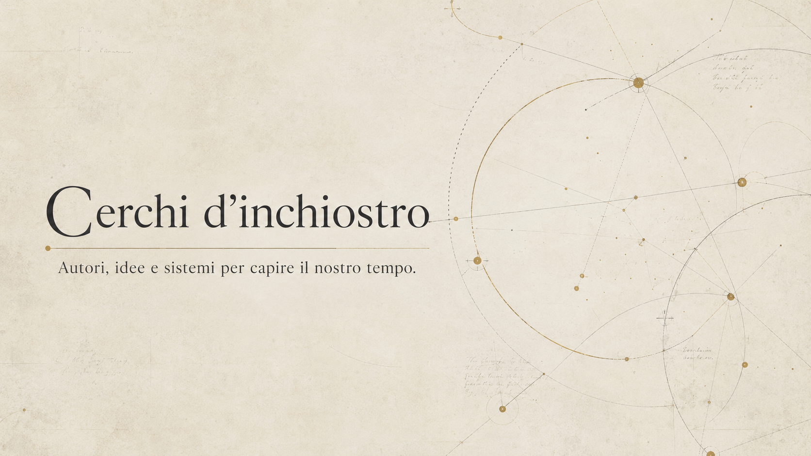 Cover editoriale del progetto Cerchi d’inchiostro, con geometrie astratte e cerchi incompleti.