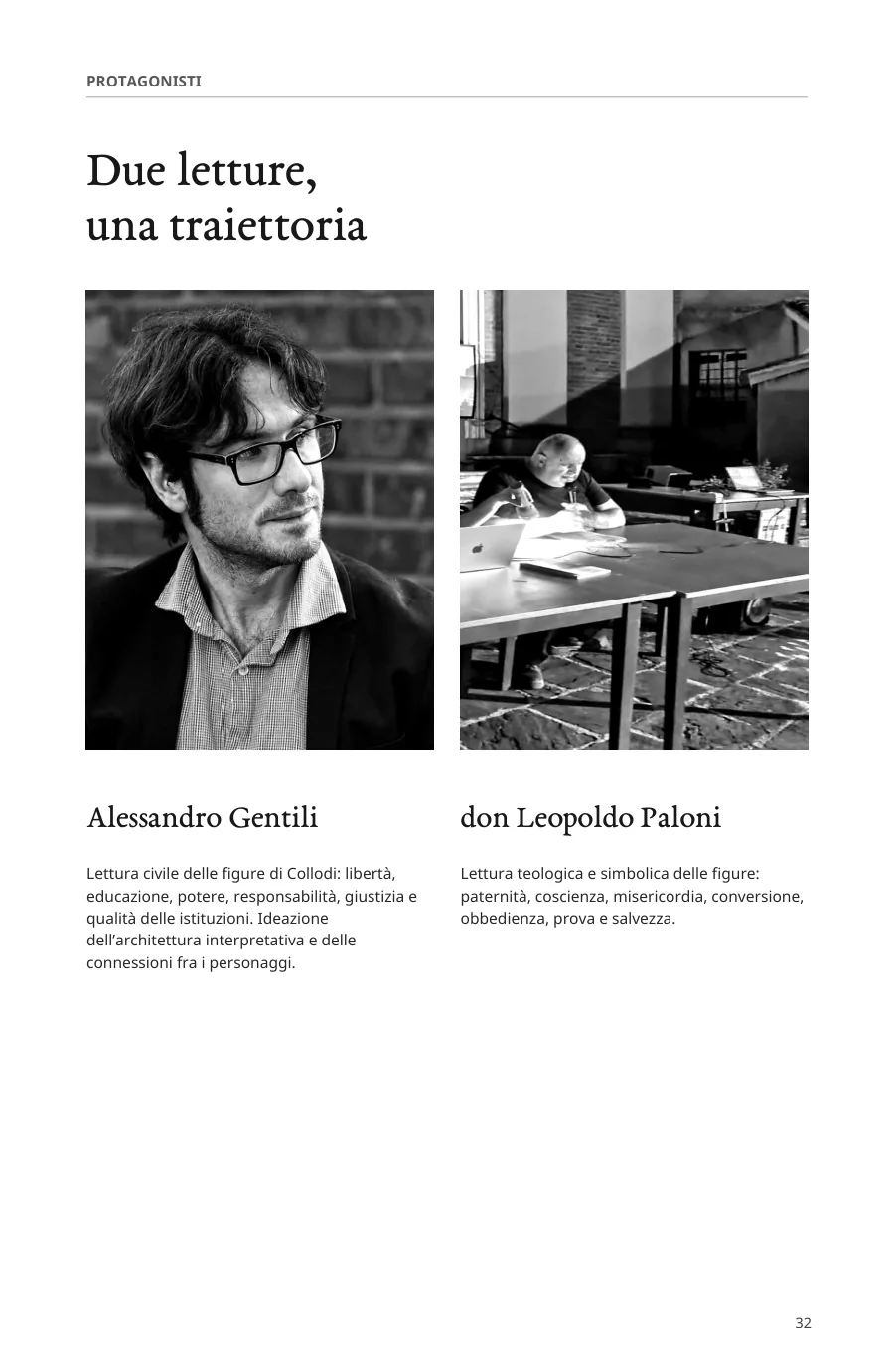 Pagina del portfolio dedicata ad Alessandro Gentili e don Leopoldo Paloni.